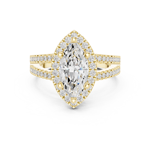 Marquise Cut Engagement <b>Ring</b> 18K Yellow Gold Diamond Band 14K White Gold Fine Jewelry Women <b>Ring</b> Anniversary Wedding <b>Ring</b> - Product Image 1