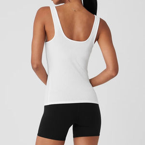 Camisetas sin mangas tipo camisola para mujer, tops de tirantes de poliéster de primera calidad con logo frontal, transpirables y de longitud corta. - Product Image 5