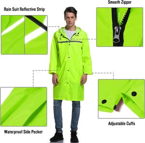 High Visibility Coated Spring Polyester Industrial <b>Worker</b> Safety <b>Jacket</b> Waterproof Breathable Customizable security rain <b>jacket</b> - Product Image 5
