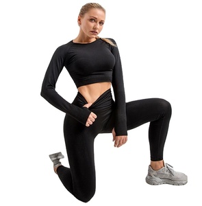 Conjuntos de ropa deportiva sin costuras al por mayor, Sujetador deportivo superior, pantalones de yoga, pantalones personalizados de talla grande, ropa de entrenamiento para mujer, ropa deportiva para gimnasio - Product Image 5