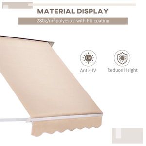 Tenda da Sole Estensibile in Lega di Alluminio per Finestre e Porte, Operazione Manuale, Copertura per Balcone in Policarbonato Rivestito per Protezione dalla Pioggia - Product Image 5