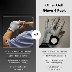 Gants de golf pour hommes en cuir Cabretta de qualité supérieure, antidérapants, respirants, durables, blancs, pour le sport et les activités de plein air, avec logo personnalisé, élégants - Product Image 3