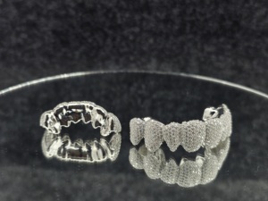 Nuevo Diseño Personalizado de Grillz de 16 Dientes con Incrustaciones de Diamantes de Imitación, en Oro Blanco, para Hombre y Mujer, Plata 925, D VVS, Moissanita, para Compromiso y Boda - Product Image 5