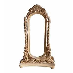 Vintage Carved Wood Floor <b>Mirror</b> <b>Arched</b> Wall <b>Mirror</b> Decorative Framed <b>Mirror</b> for Entryway Bedroom Living Room - Product Image 1