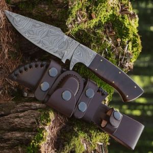 Cuchillos de Caza y Camping Premium con Hoja Fija Decorativa, Empuñadura de Madera y Funda de Cuero Marrón para Senderismo, Caza y Campo - Product Image 2