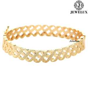 Bracelet chaîne géométrique élégant et moderne en moissanite unisexe avec pierres étincelantes, plaqué or, cadeau au prix export - Product Image 2