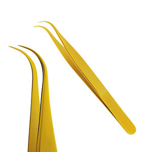 Pince à cils personnalisée de haute qualité 2026 avec logo, en acier inoxydable doré, pour extensions de cils artificiels - Product Image 2