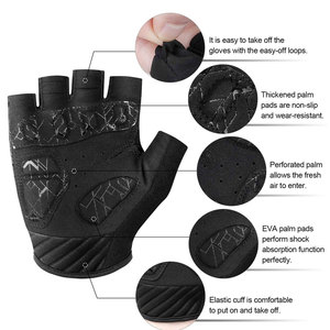 Services OEM, prix raisonnable, style tendance, haute qualité, nouveau design, prix bas, gants de cyclisme en cuir à demi-doigts - Product Image 3