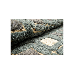 Alfombra Moderna de Lana Gris con Diseño Geométrico de Diamantes, de Pelo Corto y Textura Afelpada para Sala de Estar u Hotel - Product Image 3