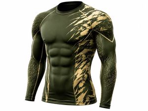 Camiseta Deportiva para Hombre, Manga Larga, Cuello Redondo, Protección UV, Logotipo Frontal Sublimado, Ecológica, Secado Rápido, Sin Costuras, Spandex, Poliéster - Product Image 1