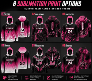 Custom Team <b>Name</b> & Number Hoodie | Personalized Sports Hoodie | Sublimation Hoodie | Custom Esports Hoodie | OEM Private <b>Label</b> - Product Image 3