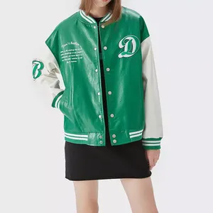 Long Sleeve 100% Cotton Quick Dry Breathable Winter Baseball Varsity <b>Jacket</b> Plus Size Button <b>Vintage</b> Letterman for Men - Product Image 1