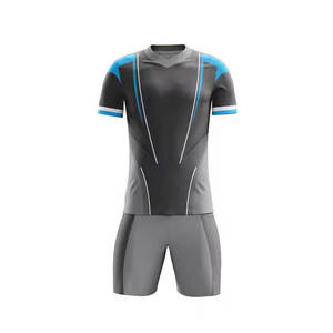 Conjunto de Pádel Sublimado para Hombre, Cuello en V, Manga Corta, Absorbe la Humedad, Ajuste Atlético, Gris Azul, Números de Equipo 7 - Product Image 4