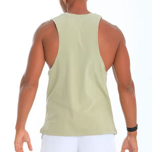 Débardeur sans manches pour homme Econex Sports, vert clair, col rond, couleur unie, tricoté, respirant, séchage rapide, vêtements de sport décontractés - Product Image 4