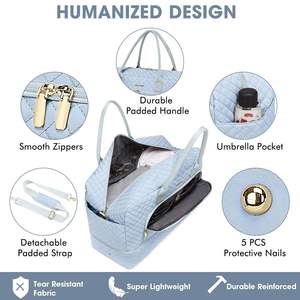 กระเป๋าเดินทางแบบมีซิป ขยายได้ ผลิตจากไนลอน ขนาดใหญ่ จุของได้เยอะ ใช้ได้ทั้งเดินทางช่วงสุดสัปดาห์และค้างคืน พร้อมกระเป๋าใส่ของใช้ส่วนตัว สำหรับโรงพยาบาลหรือฟิตเนส - Product Image 5