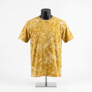 เสื้อยืดโอเวอร์ไซส์ผู้ชายแบบถักลายใหม่คุณภาพดีที่สุด ผ้าฝ้าย 100% ซักย้อมสีแบบแอซิดวอช - Product Image 1