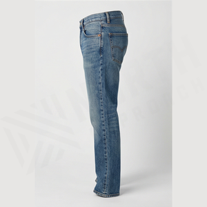 Jean en denim délavé coupe droite pour homme, taille haute, coupe régulière, en coton, style décontracté, pantalon de printemps - Product Image 3