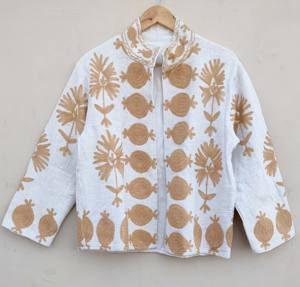 Chaqueta de Mujer, de Algodón, con Bordado Suzani, Diseño Floral, Ecológica, para Otoño e Invierno - Product Image 4