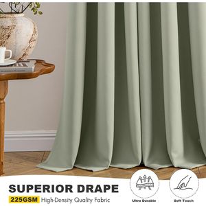 Tende Oscuranti Termoisolanti Verde Salvia da 160 cm, 2 Pannelli per Camera da Letto e Soggiorno, Tende Oscuranti Solide per Oscurare la Stanza - Product Image 1