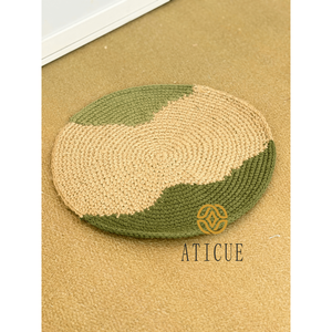 ATICUE Bohemian 15 Inch Round Seagrass Braided Placemat Natural Fiber <b>Table</b> <b>Mat</b> for Home Use Inspired by Marble Coasters - Product Image 6