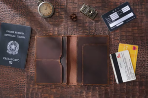 Handmade Full Grain Leather <b>Passport</b> Holder Luxury Travel <b>Wallet</b> Genuine Leather <b>Passport</b> Cover Custom Logo Bulk LPH-0326 - Product Image 4