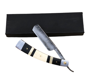 Professional Handmade Damascus Steel Straight <b>Razor</b> with Bone Handle-NEW Face/Body Shaving - Product Image 1
