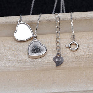 อุปกรณ์ทำเครื่องประดับรูปหัวใจสองด้าน รุ่น 4456 สำหรับทำสร้อยคอ สร้อยข้อมือ สร้อยคอสำหรับใส่จี้รูปผมลูกในครรภ์  อะไหล่เครื่องประดับกึ่งสำเร็จรูป - Product Image 1