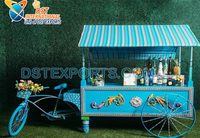 Chariot à bonbons moderne et luxueux pour fêtes d'anniversaire et mariages - Bois de teck durable, taille personnalisée, stand alimentaire, décoration de mariage