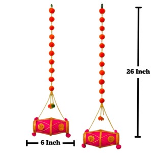 Guirlande de cordes traditionnelle multicolore Dholki, faite à la main, pour décoration intérieure et extérieure, mariage, Eid, Diwali, Lohri, festival, décoration de la maison - Product Image 3