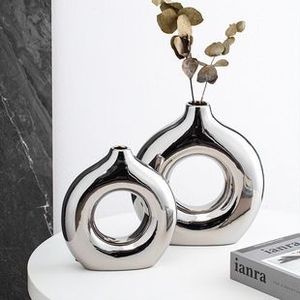 Jarrón de flores de aluminio dorado personalizado y hecho a mano para decoración del hogar y jardín, macetas para centros de mesa de eventos y bodas - Product Image 2
