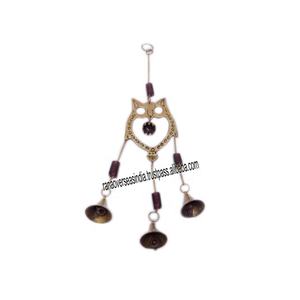 Campanas de viento de latón búho para ventanas de dormitorio y entrada, 3 campanas y cuentas, modelo de Metal, decoración del hogar, técnica impresa - Product Image 1