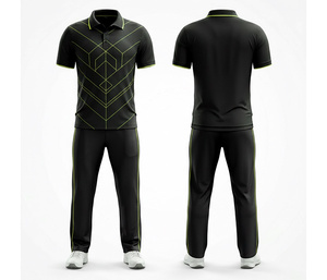 Ensemble d'uniformes de cricket personnalisés entièrement sublimés, imprimés par sublimation |   Vêtements de cricket pour hommes, femmes et jeunes : Polo et pantalon complets - Product Image 4