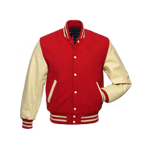 Nueva chaqueta universitaria de cuero rojo superior para hombres y mujeres Baseball universitario inspirado OEM Winter Riding Motorbike Jacket Manufacturer - Product Image 1