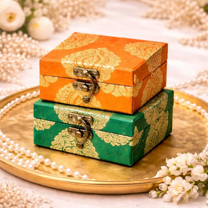 Boîte en métal élégante à motif géométrique avec couvercle à pompon, faite à la main, de forme rectangulaire, pour décoration de fête, panier cadeau Diwali - Product Image 4