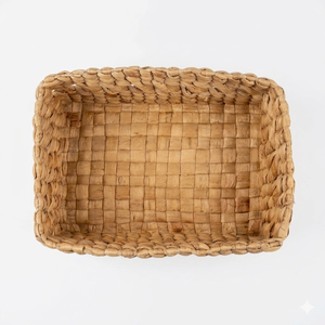 Natural Water Hyacinth Woven Storage <b>Basket</b> <b>Rectangular</b> Handmade Eco Friendly Home Organizer Decorative Tray - Product Image 2