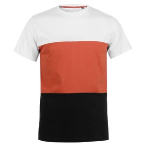 <b>Men's</b> Color Block Crew Neck Short Sleeve <b>Animal</b> Print Breathable Loose Fit Casual T-Shirt White Orange Black - Product Image 2
