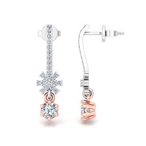 Aries Jewel Minimalist Design Round Cut Lab Grown Diamond 14K Solid Gold <b>Earring</b> <b>Tops</b> for Gift Party & Anniversary - Product Image 5