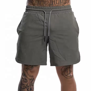 Shorts pour hommes en Spandex/Polyester uni, taille élastique, poches, style décontracté, respirant, séchage rapide, style urbain, toile 220g - Product Image 3
