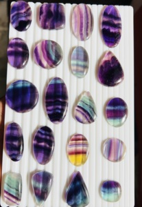 Wholesale Trimurti <b>Gems</b> Natural Multi Purple Fluorite Crystal Cabochon AAA+ Loose <b>Stone</b> Custom Jewelry Making <b>Fire</b> Effect - Product Image 4