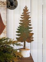 Support de sapin de Noël en métal rouillé écologique de haute qualité ~ Décoration d'intérieur pour table