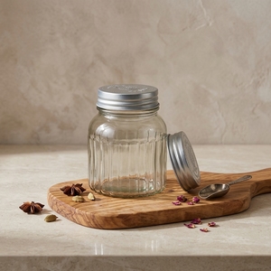 Couvercle rond en fer blanc sur mesure avec vis pour bouteilles en verre cosmétiques et alimentaires, bouchon de bouteille à bordure extérieure enroulée, vente en gros, directement de l'usine - Product Image 1