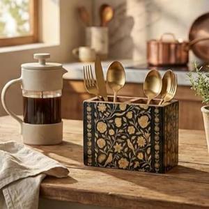 ที่วางมีดอเนกประสงค์ไม้ธรรมชาติ ชั้นวางโชว์และจัดเก็บอุปกรณ์ครัว/ที่จัดเก็บอุปกรณ์ครัวไม้ไผ่ - Product Image 5