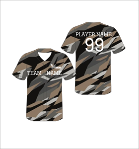 Custom Desert Camo Baseball Jersey Sublimation Button Up Team Uniform Moisture Wicking <b>Athletic</b> Shirt OEM ODM - Product Image 1