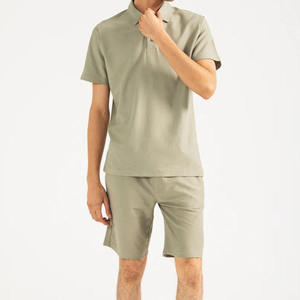 Men's Oversized Polo <b>Twin</b> <b>Set</b> Breathable Summer Knitted Short Sleeve Top & Shorts Casual Trending 2025 Men <b>Sets</b> - Product Image 4
