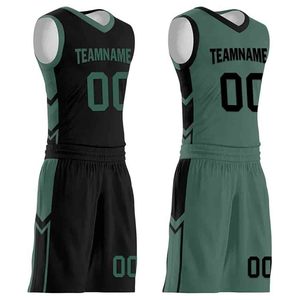 Ensemble d'uniformes de basket-ball personnalisés pour hommes, adultes, joueurs, nom d'équipe, numéros imprimés, maillots courts personnalisés, respirants, 100% polyester - Product Image 2