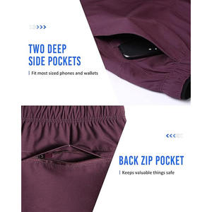 Shorts de sport décontractés pour hommes en tissu éponge, anti-plis, séchage rapide, avec ourlet fendu, taille élastique, respirants, pour le yoga, avec poches pratiques - Product Image 4