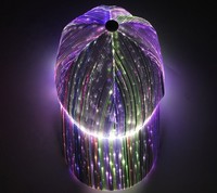 Gorra de Béisbol con Luces LED de Fibra Óptica, Estilo Casual de Verano, con Botones, para Hip-Hop, Bar, Discoteca, Fiesta, Parejas, Rave, Festival de Música