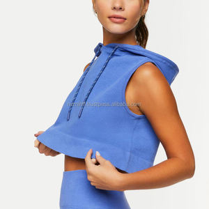 เสื้อมีฮู้ดแขนกุดสำหรับเข้ายิมของผู้หญิงเสื้อกล้ามออกกำลังกล้ามเนื้อสำหรับฟิตเนสฝึกวิ่งและเพาะกาย - Product Image 2