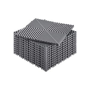 Tappetino Modulare Drenante 3,6x3,6m, 12 Pezzi, Antiscivolo, Grigio, in PP, Tappeti a Incastro, Pavimentazione in Plastica - Product Image 1