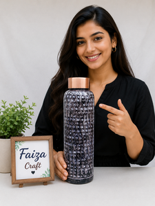 FAIZA CRAFT 100% Pure Handmade Copper <b>Water</b> <b>Bottles</b> | Eco-Friendly 1L Leak Proof Yoga <b>Bottles</b> Thermal Insulation Applicable for - Product Image 1